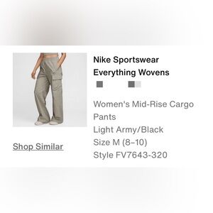 Nike Women’s Sportswear Cargo Pants in Light Army